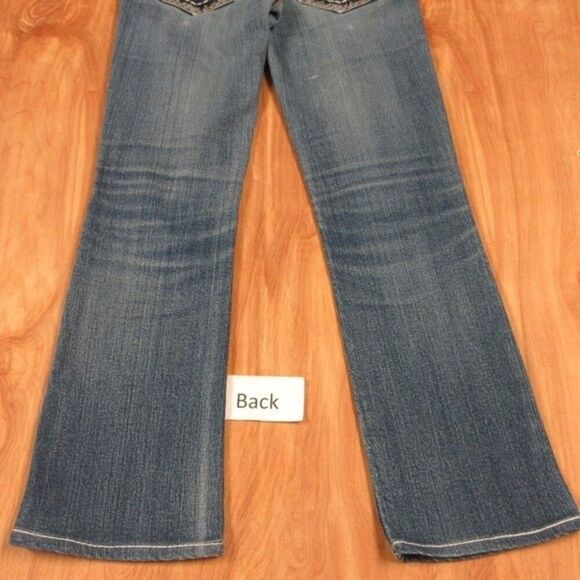 MISS ME Irene Boot Cut Embellished Jeans Womens Sz 28 (29) Wide Leg Flared Denim - Picture 3 of 16